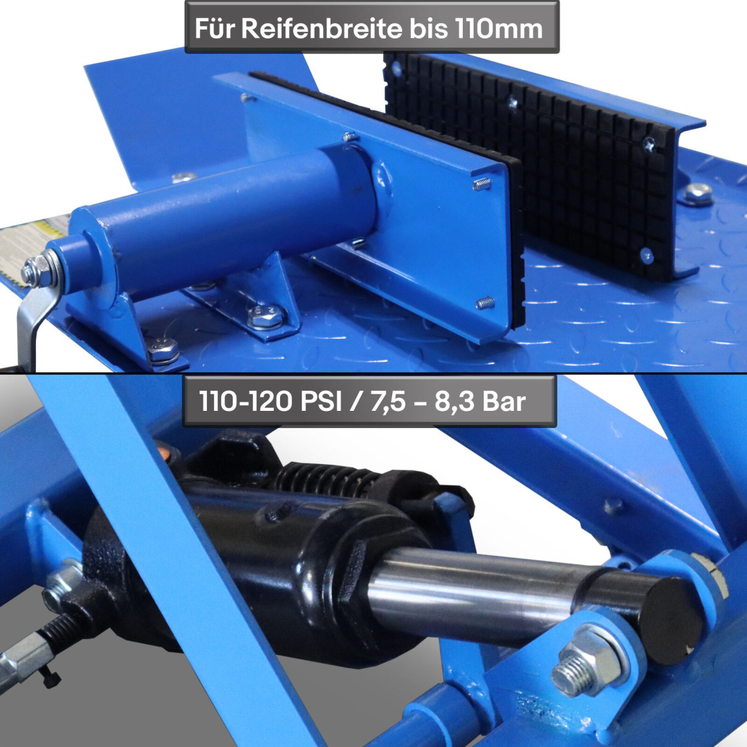 Hydraulický nůžkový zvedák na motorku s nožní pumpou 364 kg Bitux MS19472